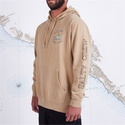 SALTY CREW - Sweatshirt à Capuche - SIREN OVERDYED FLEECE - Sandstone