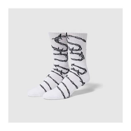 HUF - Chaussettes - BARBED WIRE CREW SOCKS - White