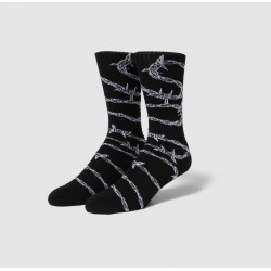 HUF - Chaussettes - BARBED WIRE CREW SOCKS - Black