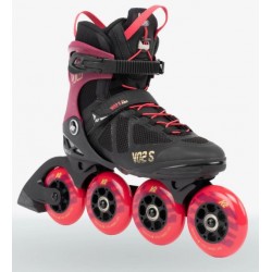 K2 SKATES - Rollers - VO2 S 90 WOMEN'S - Short Cuff - Burgundy/Pink
