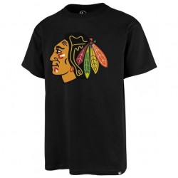 47 BRAND - T.Shirt - CHICAGO BLACKHAWKS ECHO TEE - Black